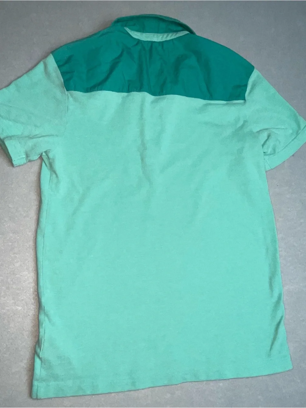 G by Guess Vintage Mint Polo with Teal Shoulder and Collar